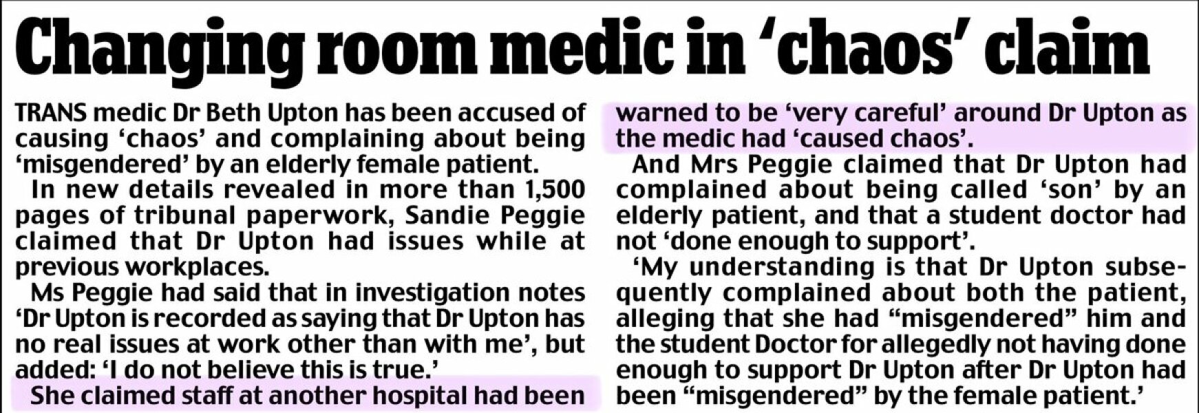 NHS Fife tries to silence nurse - Sandie Peggie vs NHS Fife Health Board and Dr Beth Upton - thread #36