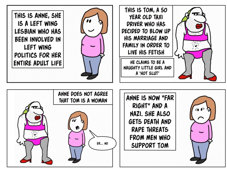 arrested at Pride for wearing a sign saying Trans=mental illness