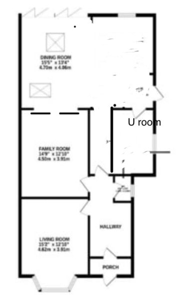 1930s extended floor plan advise, weird middle rooms