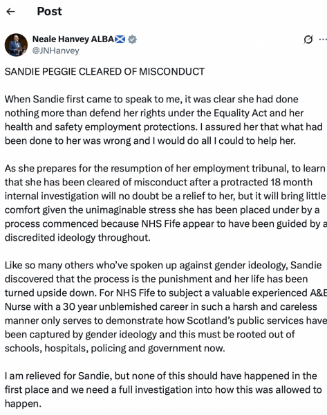 NHS Fife tries to silence nurse - Sandie Peggie vs NHS Fife Health Board and Dr Beth Upton - thread #29