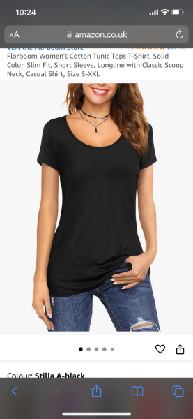 I just want a good quality (thick fabric), slim fitting, long t-shirt with short sleeves and a proper, deep scoop neck.
