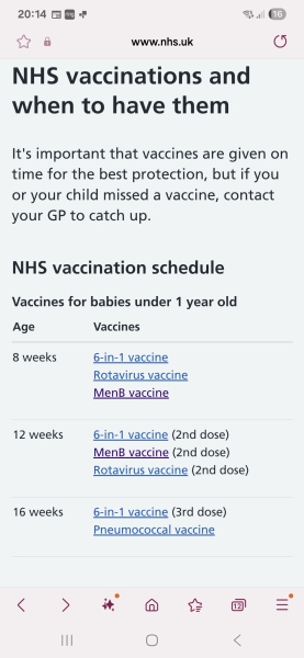 16 week immunisation