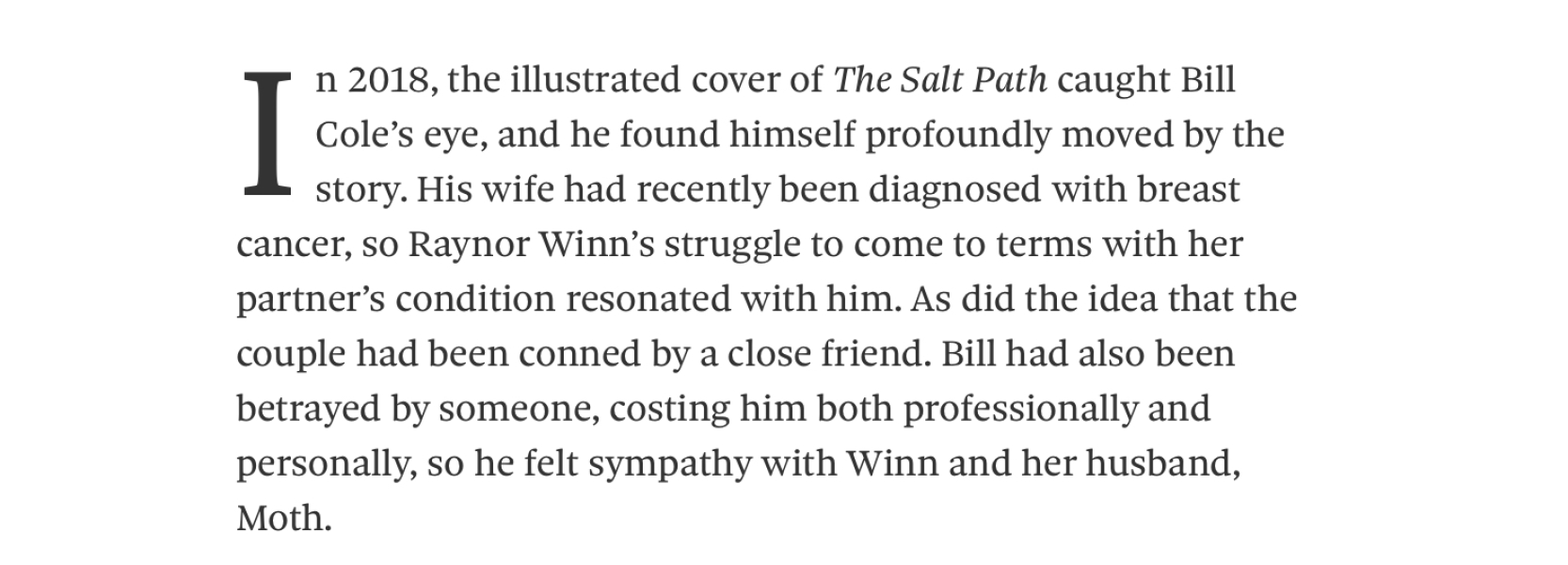 Thread 6: To feel disappointed after reading this in The Observer about the author and her husband from The Salt Path book and film?