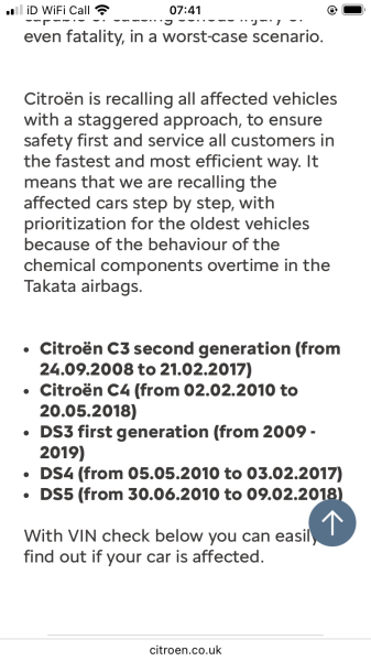 To ask you to check your Citroen