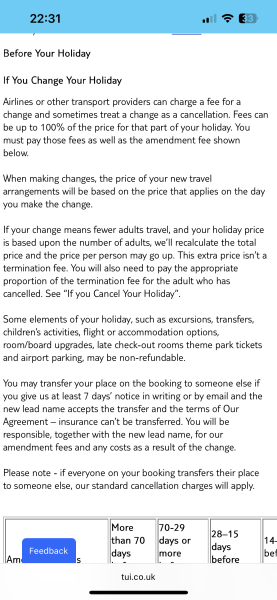 One passenger not coming on holiday next week!