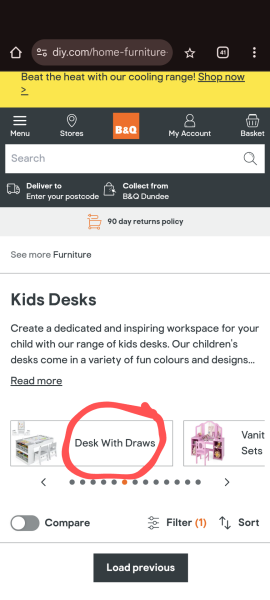"desk with draws" B and Q