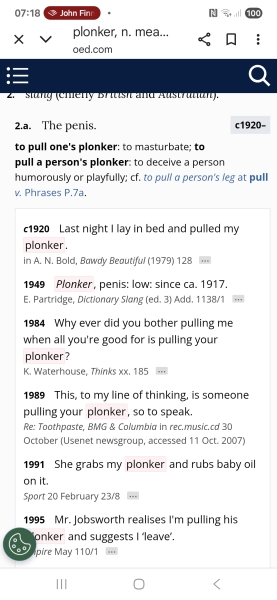 To have not realised that "Plonker" means penis.