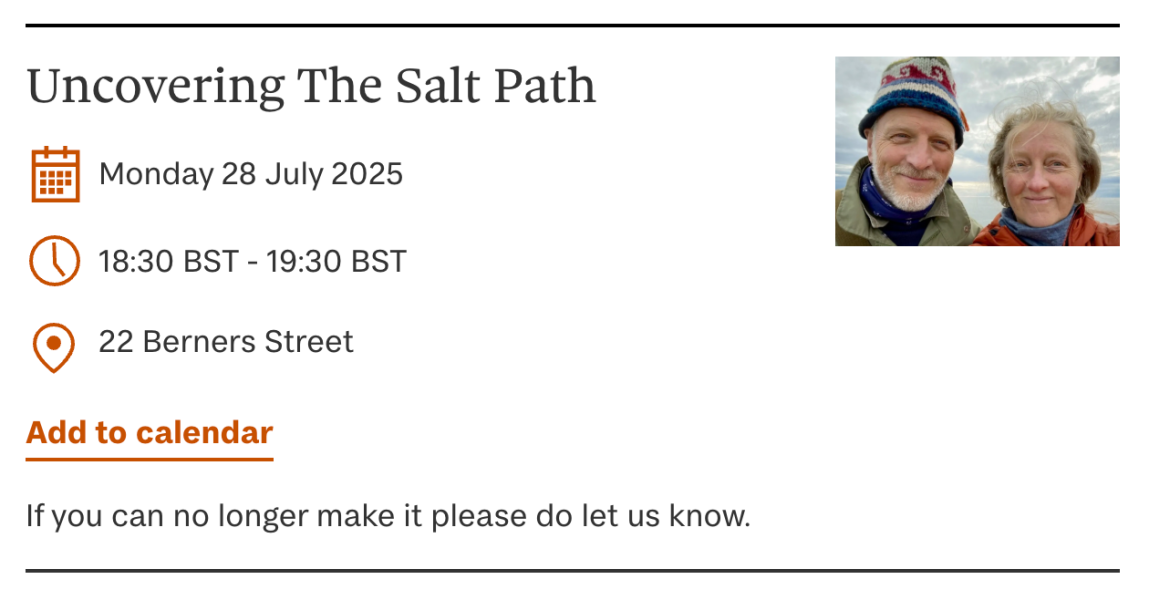 Thread 10: To feel disappointed after reading this in The Observer about the author and her husband from The Salt Path book and film?