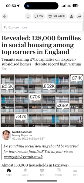 Lifetime Social Housing Tenancies
