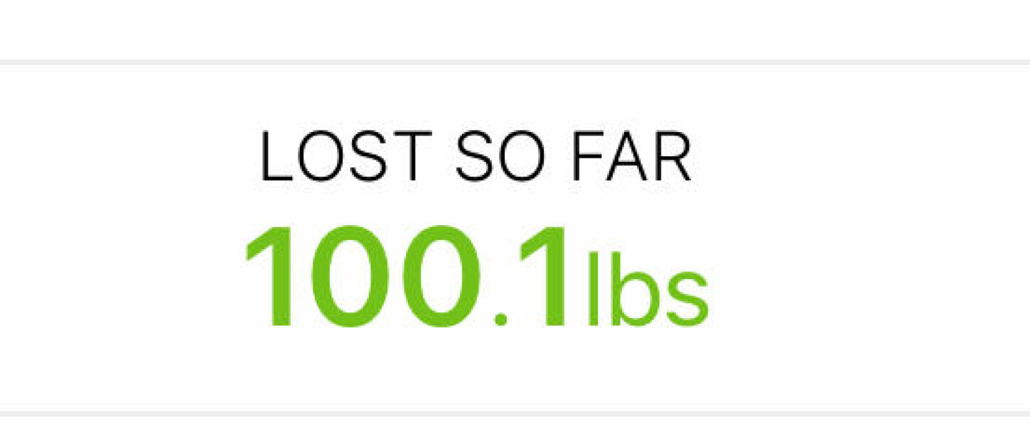 To tell you that this morning I’ve officially lost 100lbs!
