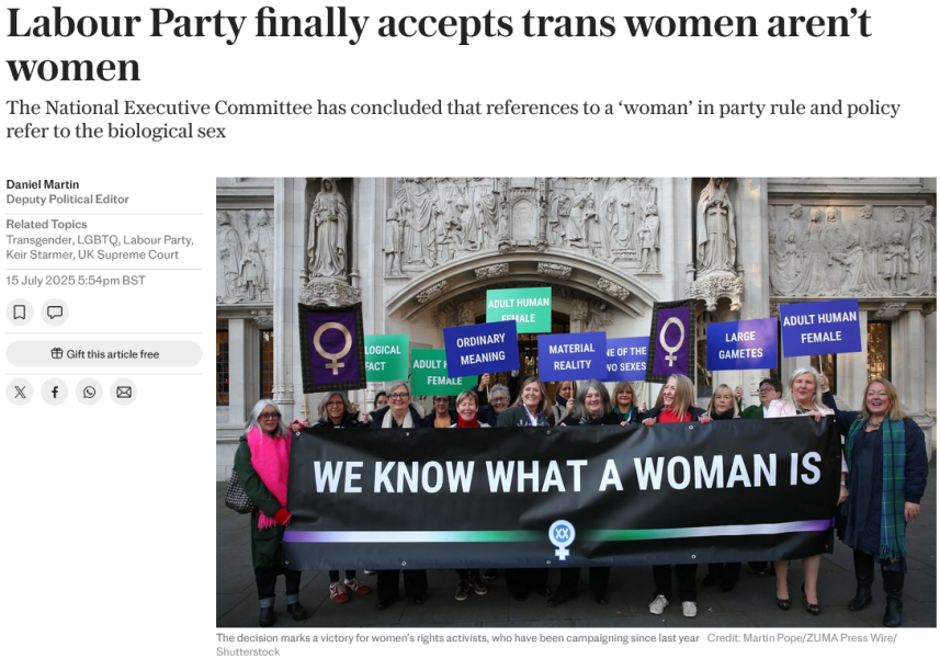 Labour party rules updated after Supreme Court win - Women Exist !