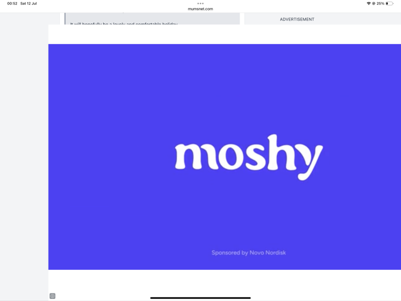 Huge advertisements on I pad blocking screen