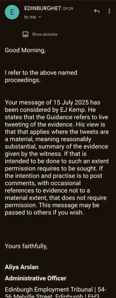 NHS Fife tries to silence nurse - Sandie Peggie vs NHS Fife Health Board and Dr Beth Upton - thread #34