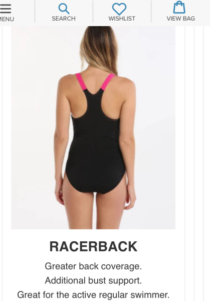 Help me find a swimming costume closed back