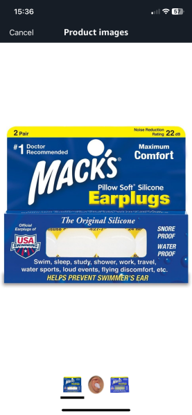 Ear protectors for swimming