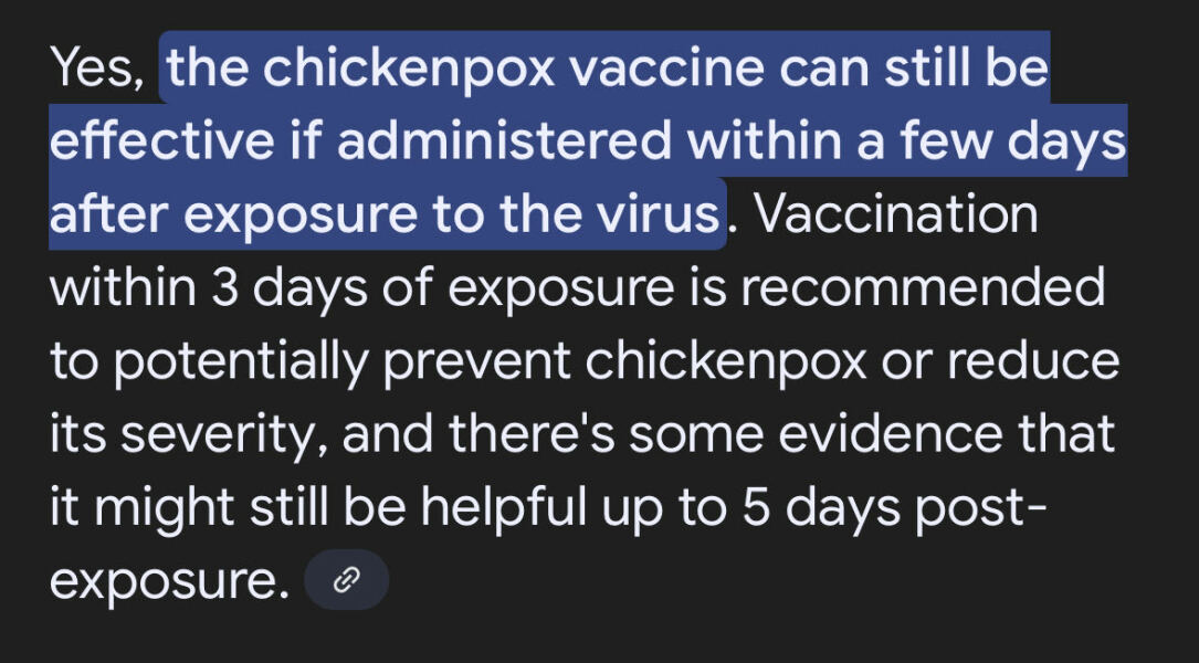 To not even bother packing - Chickenpox?