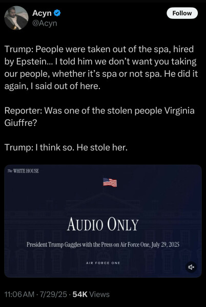 Still dancing the Tariff Tango, Vlad and Bibi still playing him like a fiddle and Epstein's list must be written in invisible ink - Trump thread #146