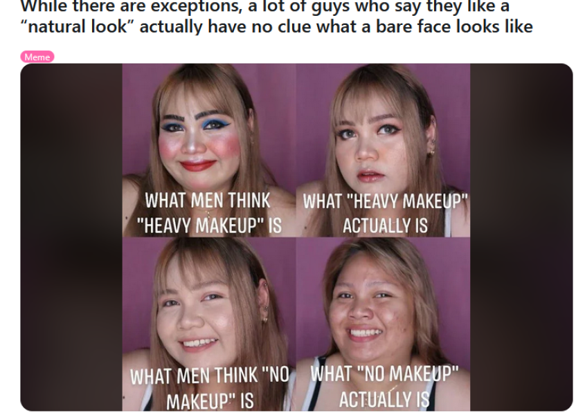 Boys/men fixated on seeing girls with "no make-up" to check they're not being "cat-fished"