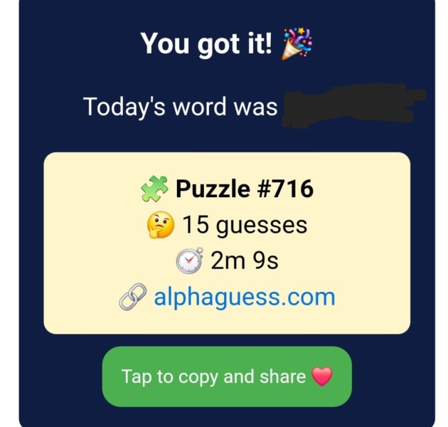 Alphaguess 7 and Hang Five