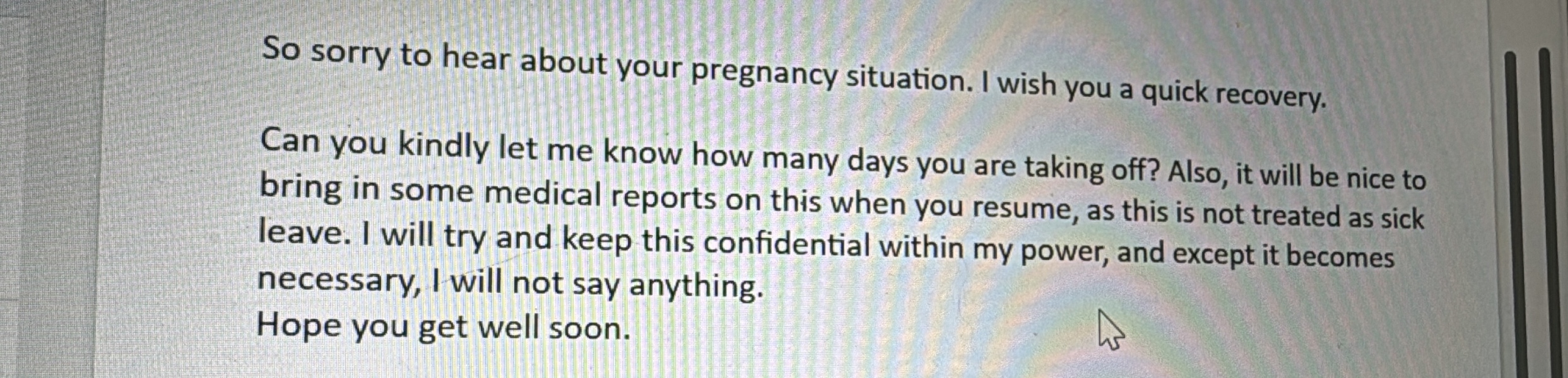 Sick note for miscarriage?