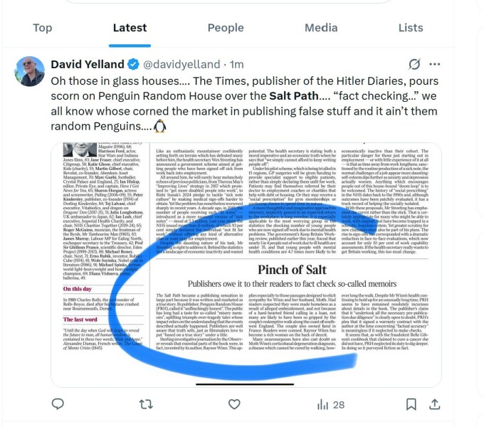 Thread 5: To feel disappointed after reading this in The Observer about the author and her husband from The Salt Path book and film?