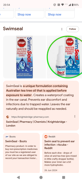 Ear protectors for swimming