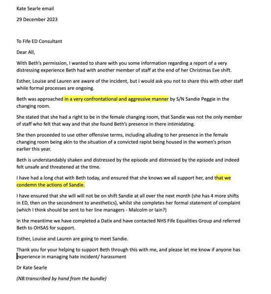 NHS Fife tries to silence nurse - Sandie Peggie vs NHS Fife Health Board and Dr Beth Upton - thread #30