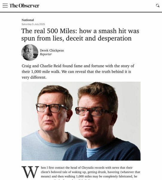 Thread 4: To feel disappointed after reading this in The Observer about the author and her husband from The Salt Path book and film?