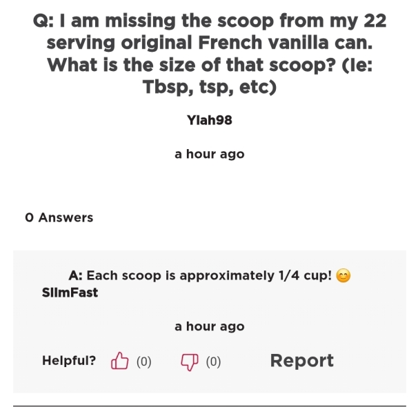 Slimfast scoop missing!