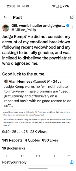 NHS Fife tries to silence nurse - Sandie Peggie vs NHS Fife Health Board and Dr Beth Upton - thread #48