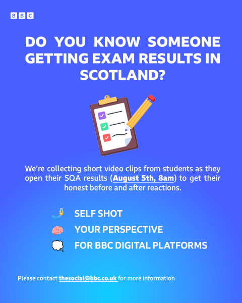 Media request: students in Scotland getting exam results
