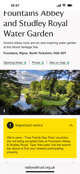 Beware “free” national trust family pass