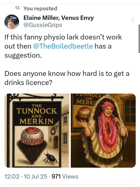 Gussies Grips' Grandfather. Door to door merkin salesman.