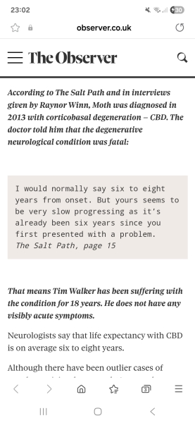 Thread 2. To feel disappointed after reading this in The Observer about the author and her husband from The Salt Path book and film?