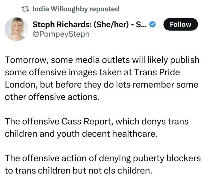 Young Terf braves Trans Pride