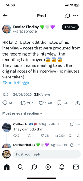 NHS Fife tries to silence nurse - Sandie Peggie vs NHS Fife Health Board and Dr Beth Upton - thread #41