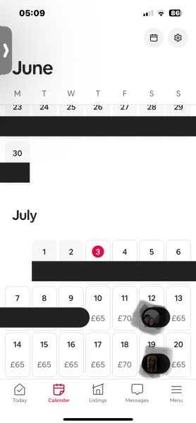 Air B and B calendar update nightmare