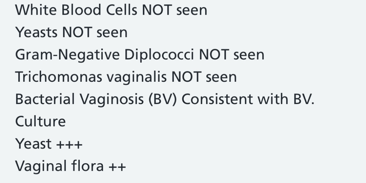 Confusing vaginal swab results