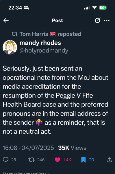 NHS Fife tries to silence nurse - Sandie Peggie vs NHS Fife Health Board and Dr Beth Upton - thread #26