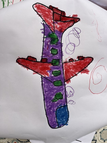 How old is the child who coloured this picture in?