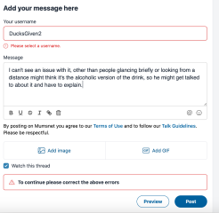 Please help, MNHQ - I can only post once on any thread due to 'please select username' issue.