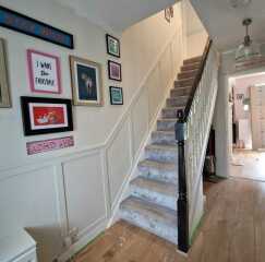 Would you paint the whole bannisters black or just like it is ?