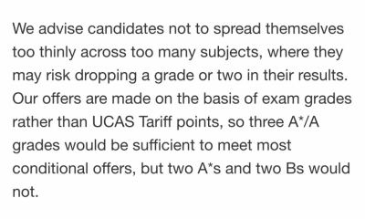 Are there any advanced to sticking with 4 A levels?