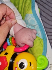 Baby breathing, subcostal retractions :(