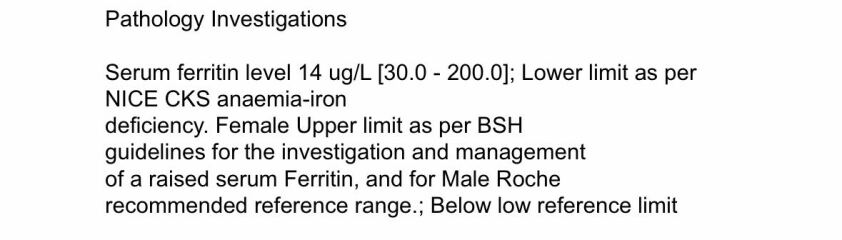 Blood Results - Iron