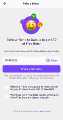 Dabble! FREE £10 bet - No Deposit- Withdraw Anything You Win - Amazing Offer!!