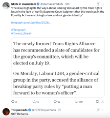 ‘The Trans Rights Alliance has put forward Steph Richards, a transgender woman in possession of a GRC, as its candidate for women’s officer’