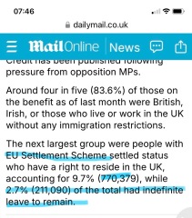 One million immigrants claiming benefits