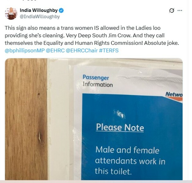 Is Willoughby implying that transwomen are men?