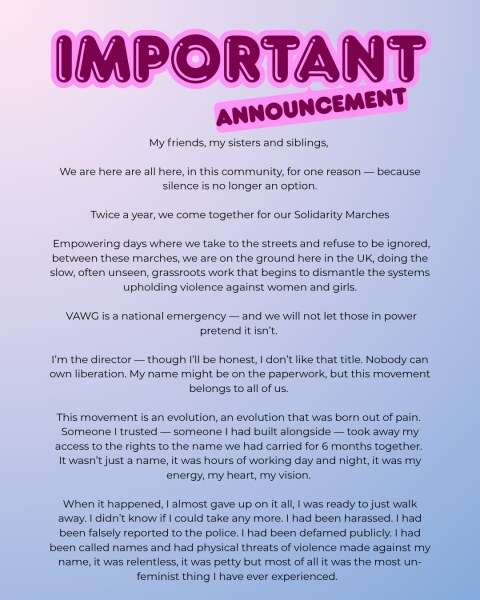 "Punch a TERF" Sarah Jane Baker to speak at #UKWomensMarch London on 18 January 2025